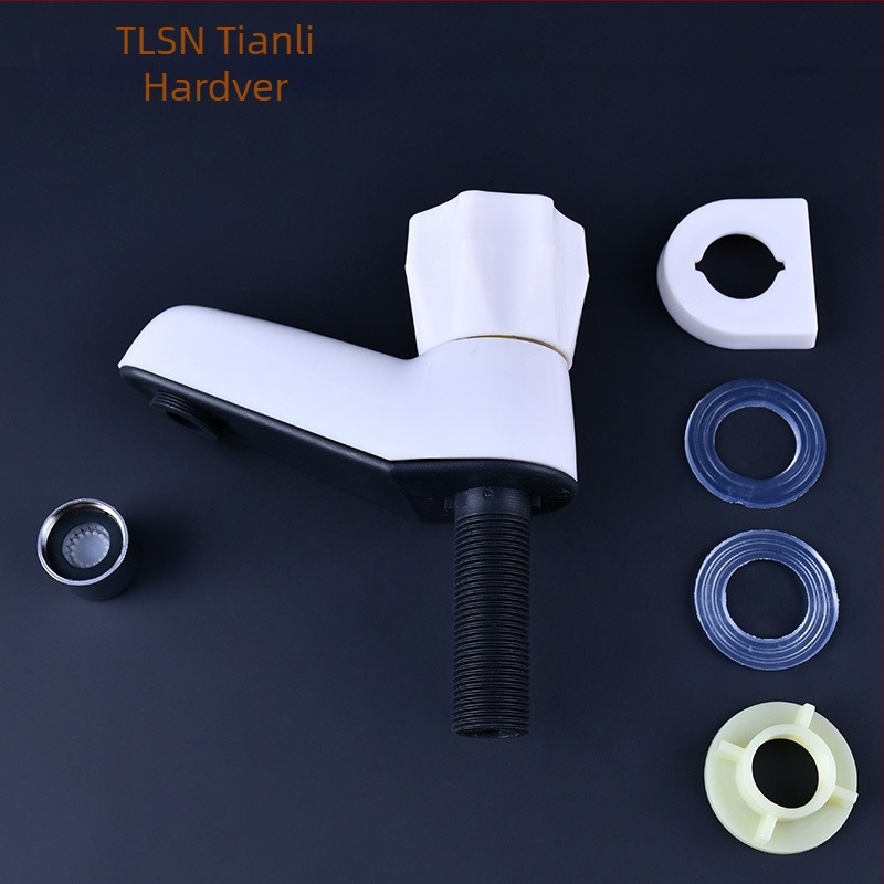 Plastična slavina za drez TLSN90004, keramički ventil, promjer ulaza/izlaza 4 mm, radna temperatura 0–80°C, nazivni tlak 0–8,5