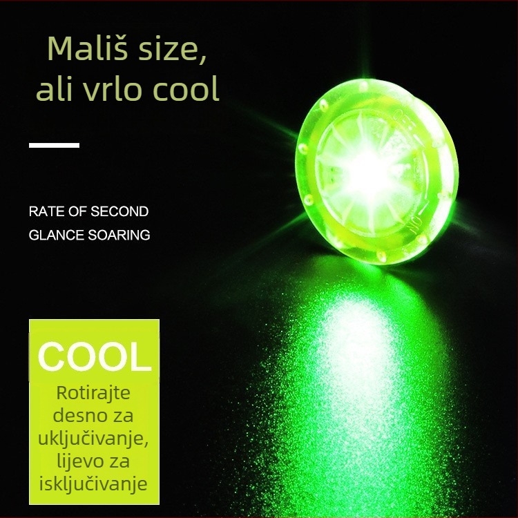 Svjetlo za ventil bicikla s LED-om, MTB drveni svjetlo na kotač, model B48-1, materijal PC, nije uvezeno, dostupne privatne marke