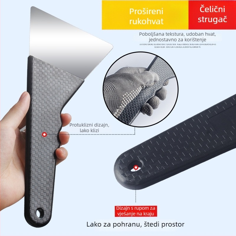 Alat za omatanje automobila — ručica od tehničkog plastika i nehrđajući čelični skraper, otporan na visoke temperature