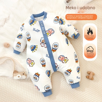 Dječji vreća za spavanje – debela, vanjska pamuk, unutarnja poliester, metalni zatvarač, crtani uzorak, pogodna za zimu, proljeće i jesen, funkcija konstantne temperature, za djecu od 1 do 3 godine