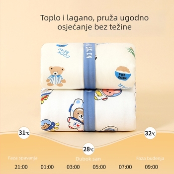 Dječji vreća za spavanje – debela, vanjska pamuk, unutarnja poliester, metalni zatvarač, crtani uzorak, pogodna za zimu, proljeće i jesen, funkcija konstantne temperature, za djecu od 1 do 3 godine