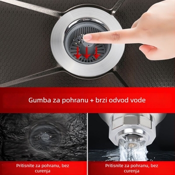 Čep za odvod kuhinjskog sudopera, plastika, model Vegetable Pot Bounce, težina 60 g, stil Moderni minimalistički