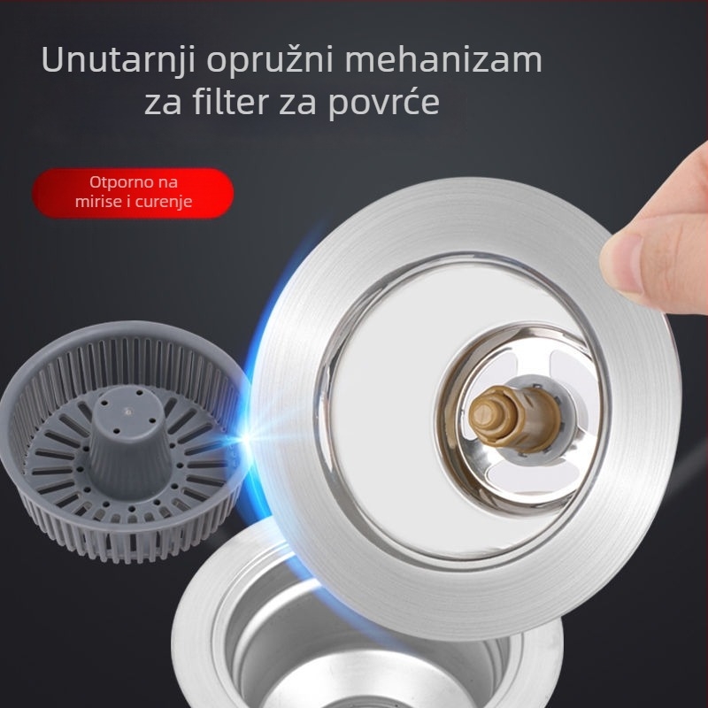 Čep za odvod kuhinjskog sudopera, plastika, model Vegetable Pot Bounce, težina 60 g, stil Moderni minimalistički