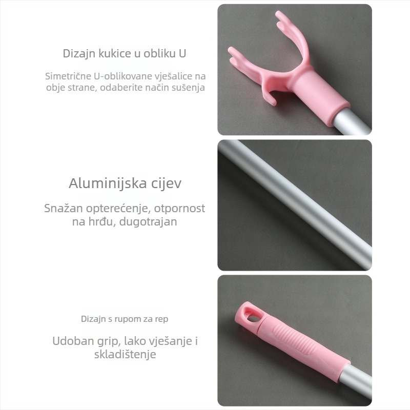 Meiliya Aluminijska Viličica Za Odjeću Za Sušenje Na Balkonu