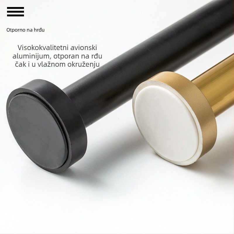 Kupaonska šipka za zavjese – bez bušenja, teleskopna, ravna šipka, za sušenje odjeće i zavjese ormara