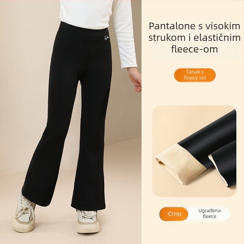 Dječje legice s fleis podstavom, debele, visokim pojasom, puna duljina, najlon 93,6%