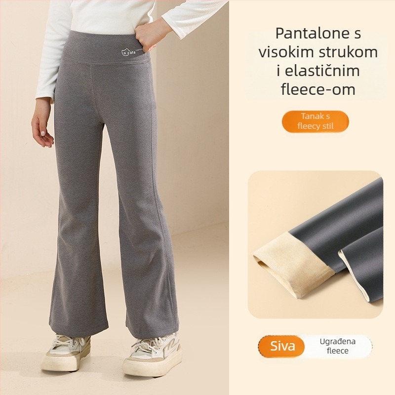 Dječje legice s fleis podstavom, debele, visokim pojasom, puna duljina, najlon 93,6%