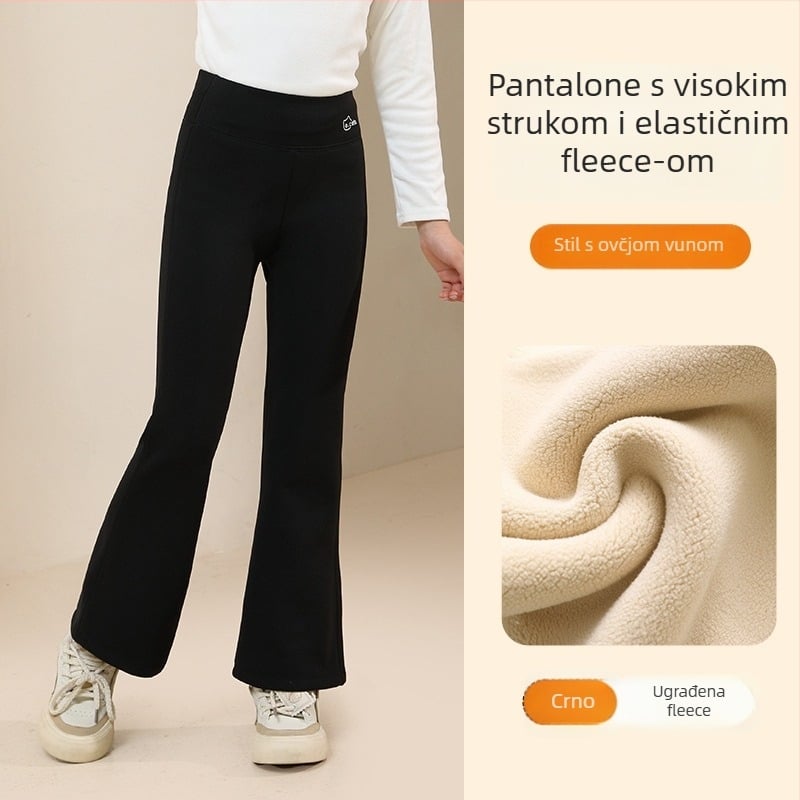 Dječje legice s fleis podstavom, debele, visokim pojasom, puna duljina, najlon 93,6%