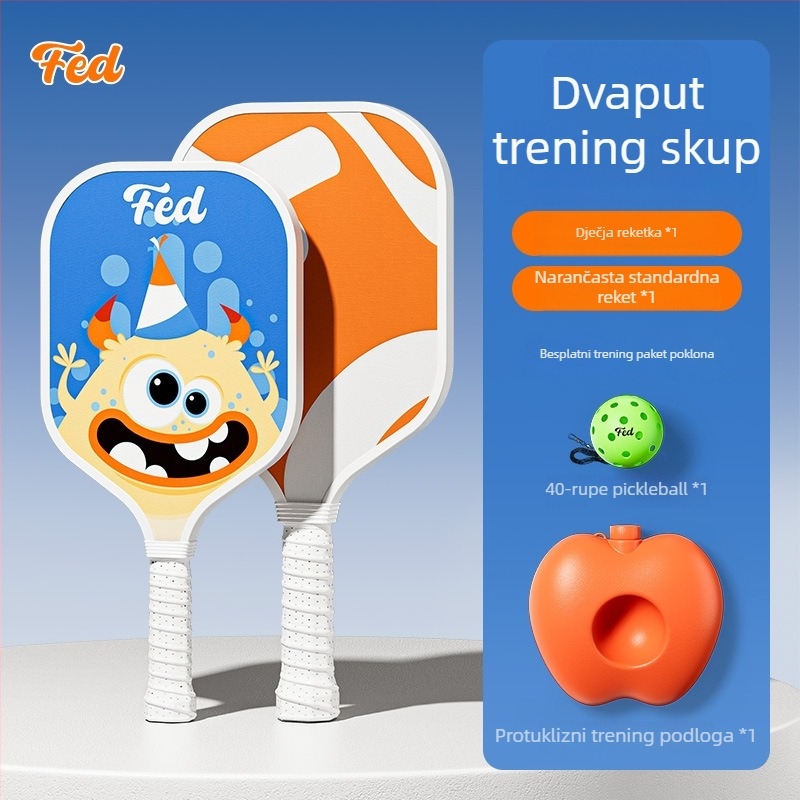 Set za trening pickleball palice za djecu — Feltun, fiberglas, 200 g, drška G5, za početnike