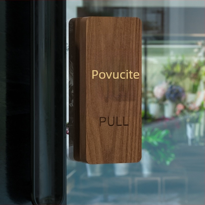 Zidni znak od orahovog drveta za klizna vrata, 3D natpis, samoljepljiv, za trgovine, pansione, hotele, bolnice i poslovne zgrade