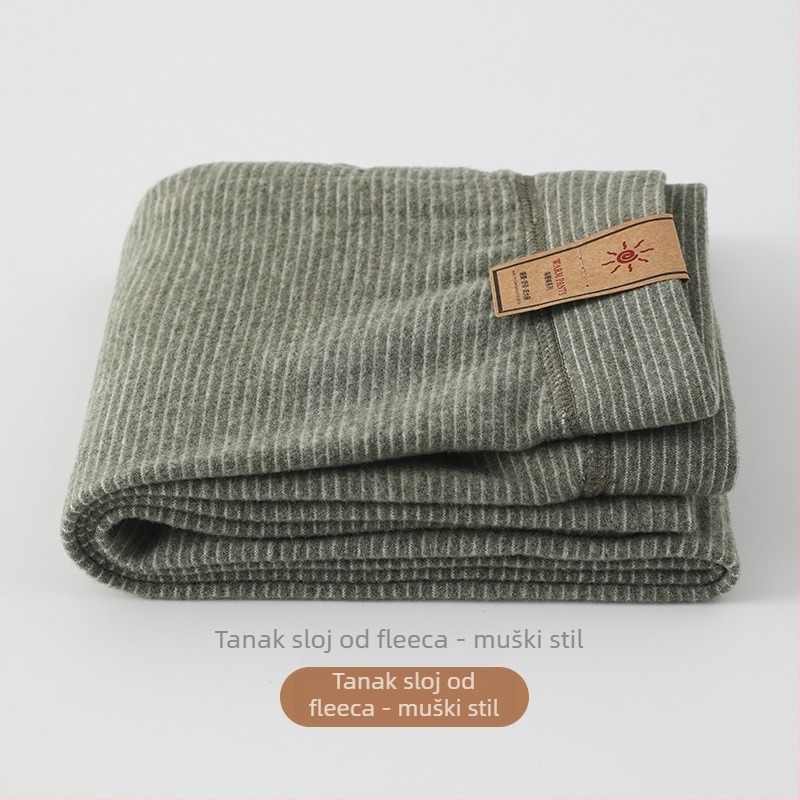 Dječje termo gaće od velura - prugaste, debele, srednji pojas, jesen/zima, 62,5% poliester