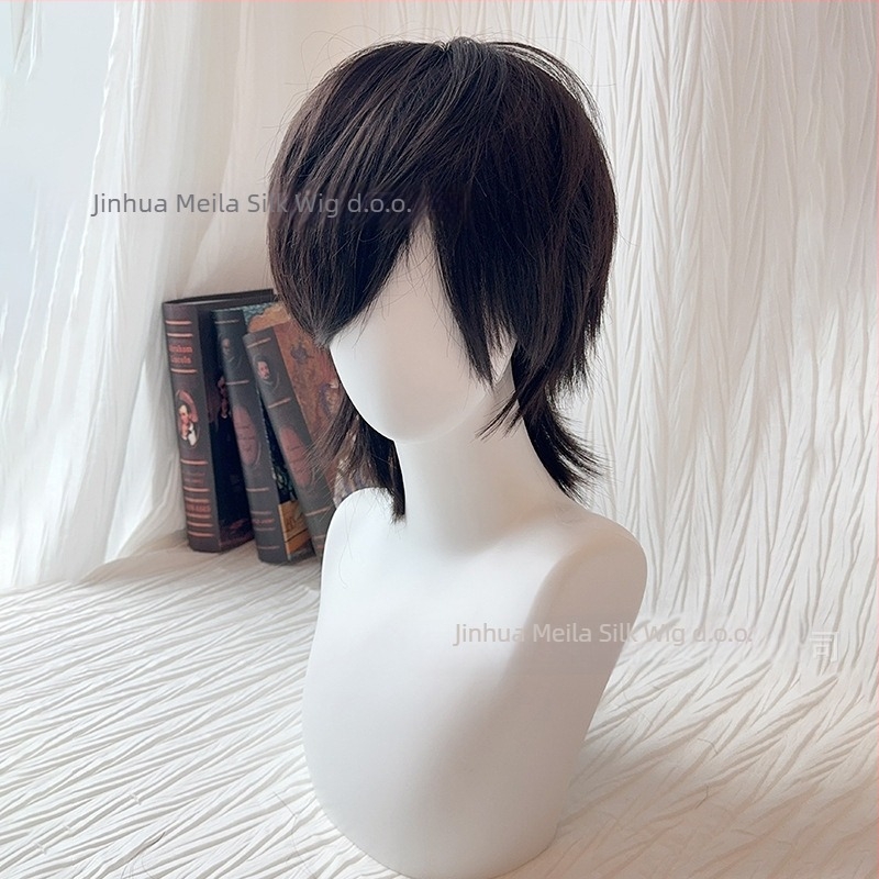 Muška perika s mullet stilom, model 525, vlakna otporna na visoke temperature, cosplay spremna