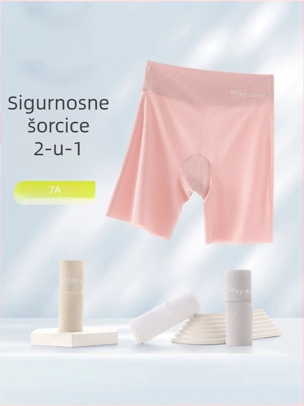 Dječje nylon sigurnosne šortse za ljeto, 3/4 duljine, visokim strukom s elastičnim pojasom, bez otvoru u preponama, sastav 73% najlon, 27% elastan