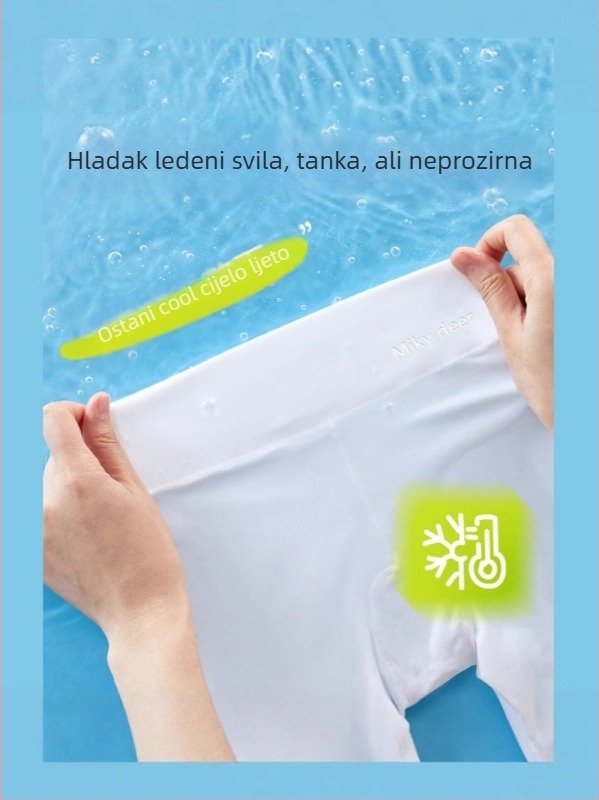 Dječje nylon sigurnosne šortse za ljeto, 3/4 duljine, visokim strukom s elastičnim pojasom, bez otvoru u preponama, sastav 73% najlon, 27% elastan