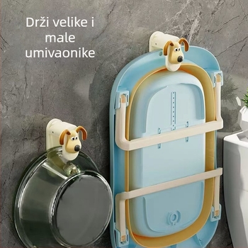 Zidni vješalica za umivaonik s usisnim držačem – bez bušenja, plastični, kupaonica
