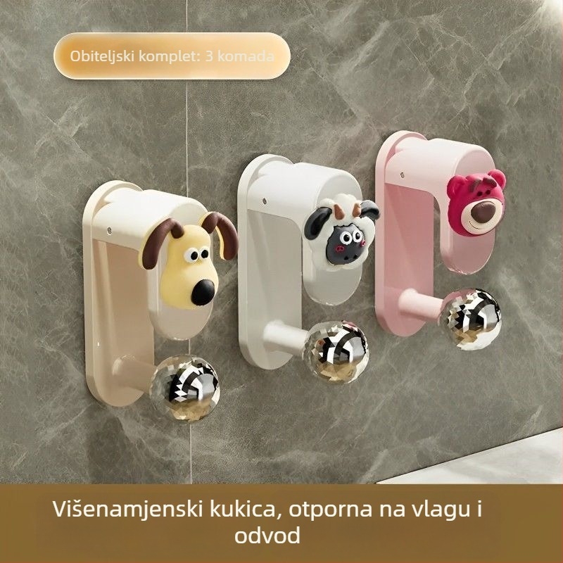 Zidni vješalica za umivaonik s usisnim držačem – bez bušenja, plastični, kupaonica