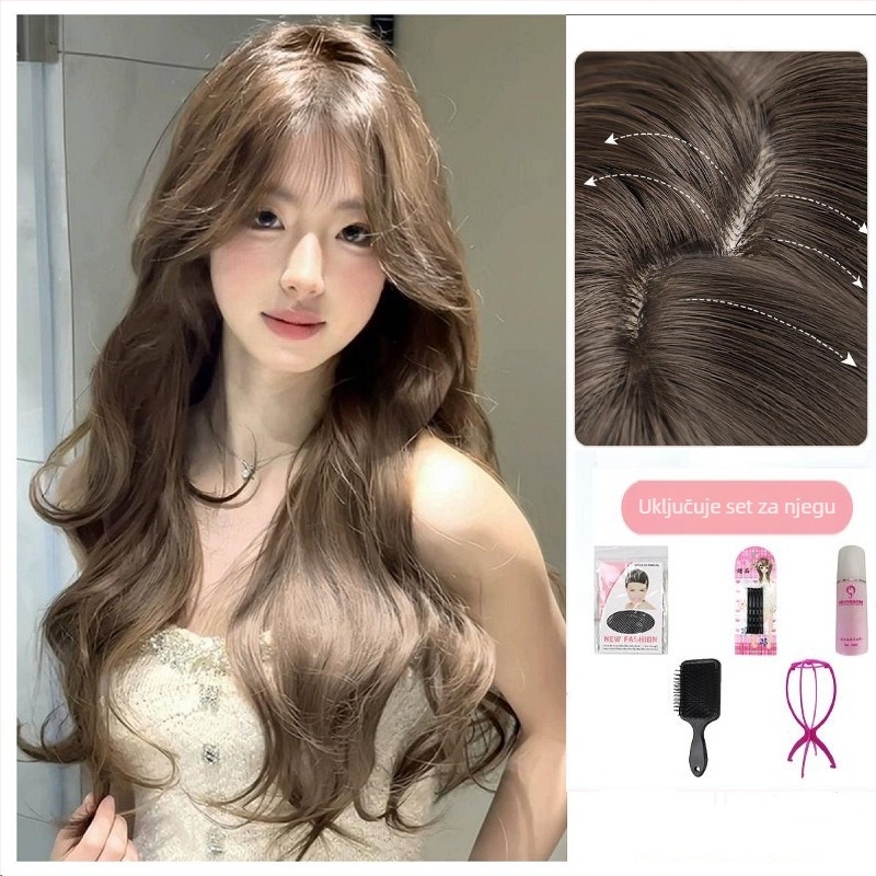 Dnevna perika od vlakana otpornih na visoke temperature, duga kovrčava kosa, pogodna za sve tonove kože