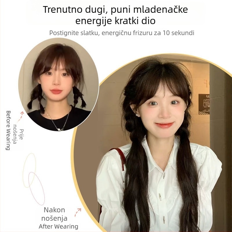 Perika s dvostrukom repom, model Sweet Double Ponytail; kosa u snopovima; žica otporna na visoke temperature