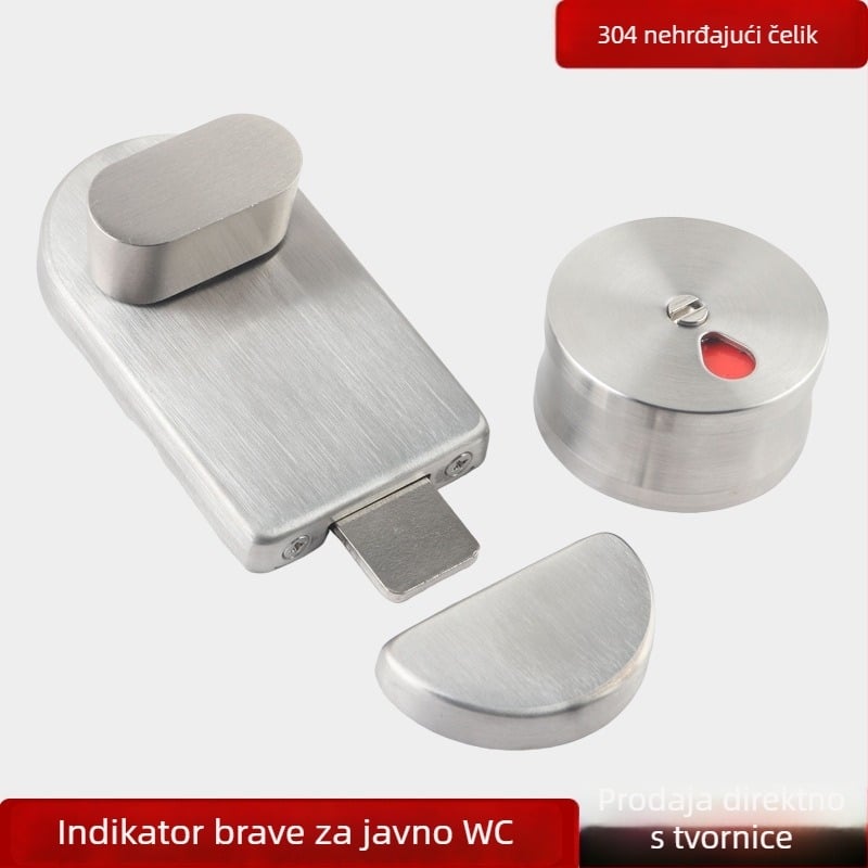 Indikator zaključavanja vrata za javne zahode — 304 nehrđajući čelik s brušenom završnom obradom, moderan jednostavan stil, Suoweigu