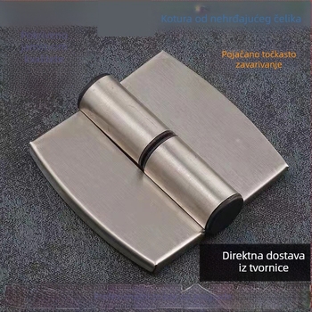 Set hardvera za pregrade javne WC-a od nehrđajućeg čelika, s šarnirima, indikatorom zaključavanja i potpornih nogu, završna obrada: wire drawing