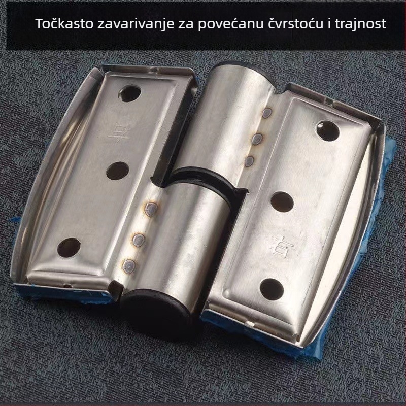 Set hardvera za pregrade javne WC-a od nehrđajućeg čelika, s šarnirima, indikatorom zaključavanja i potpornih nogu, završna obrada: wire drawing