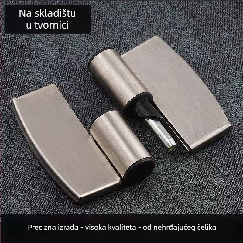 Set hardvera za pregrade javne WC-a od nehrđajućeg čelika, s šarnirima, indikatorom zaključavanja i potpornih nogu, završna obrada: wire drawing