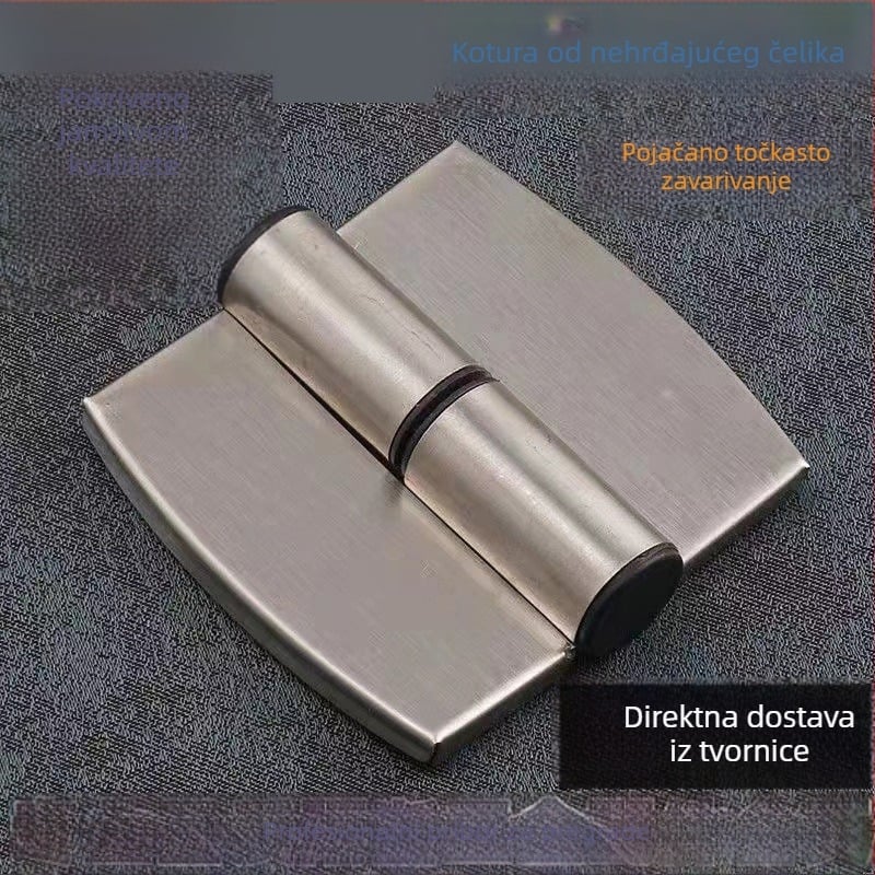 Set hardvera za pregrade javne WC-a od nehrđajućeg čelika, s šarnirima, indikatorom zaključavanja i potpornih nogu, završna obrada: wire drawing