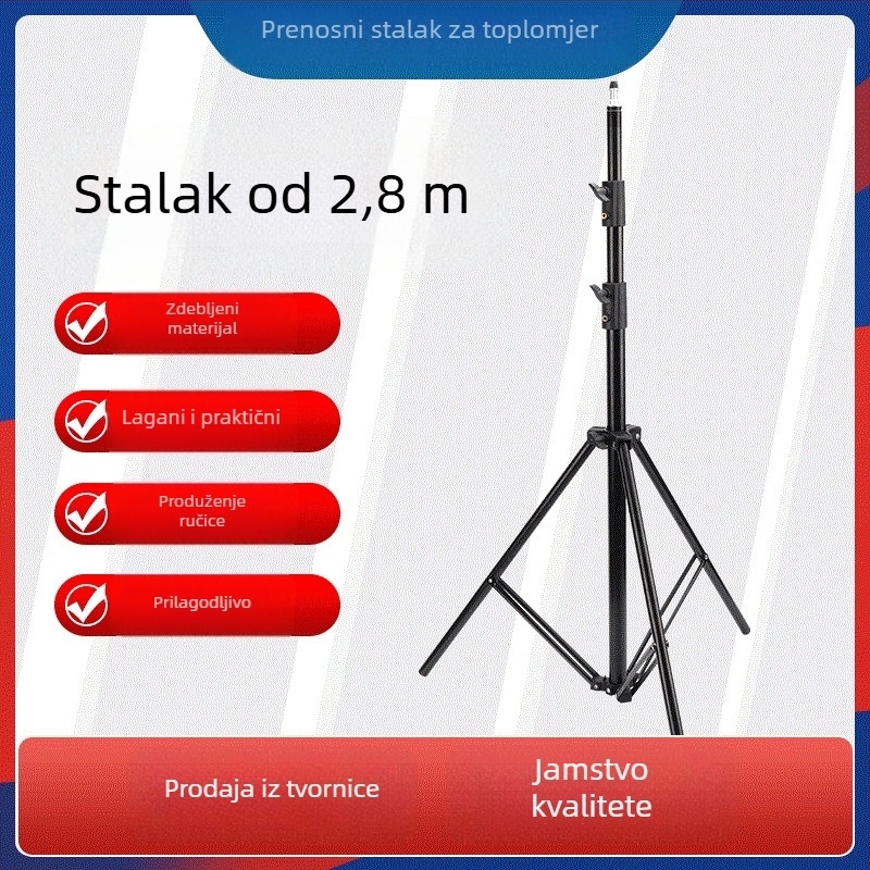 Odvojivi držač za termometar sa stabilnim trokutastim stalkom, sklopivi, integrirani dozator sapuna — Materijal: željezna cijev; Stil: moderna jednostavnost; Funkcija: indukcija; Privatna marka: Da