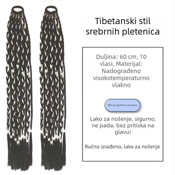 Peruka s repom – ručno tkana, otporna na visoke temperature žica, model 121201, za žene