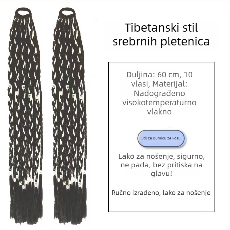 Peruka s repom – ručno tkana, otporna na visoke temperature žica, model 121201, za žene