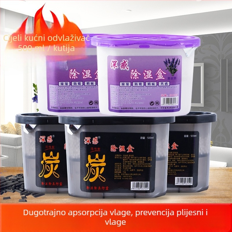 Desikant s aktivnim ugljenom za unutarnju kontrolu vlage — kutija, vodoravan smještaj, zimsko izdanje 2025