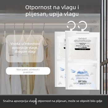 Viseća vrećica za apsorpciju vlage za garderobu i dom – bez mirisa, sušenje i dehumidifikacija, paket od 100 komada
