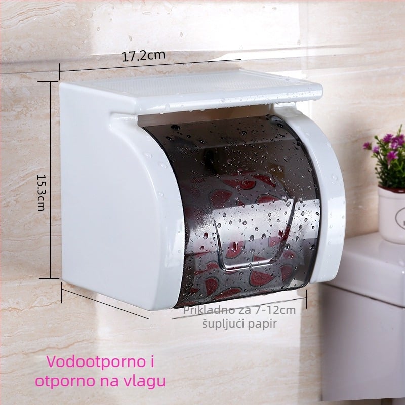 Držač papirnatog toaletnog papira za zid u kupaonici, vodootporan, bez bušenja, model SQ-5083, plastični