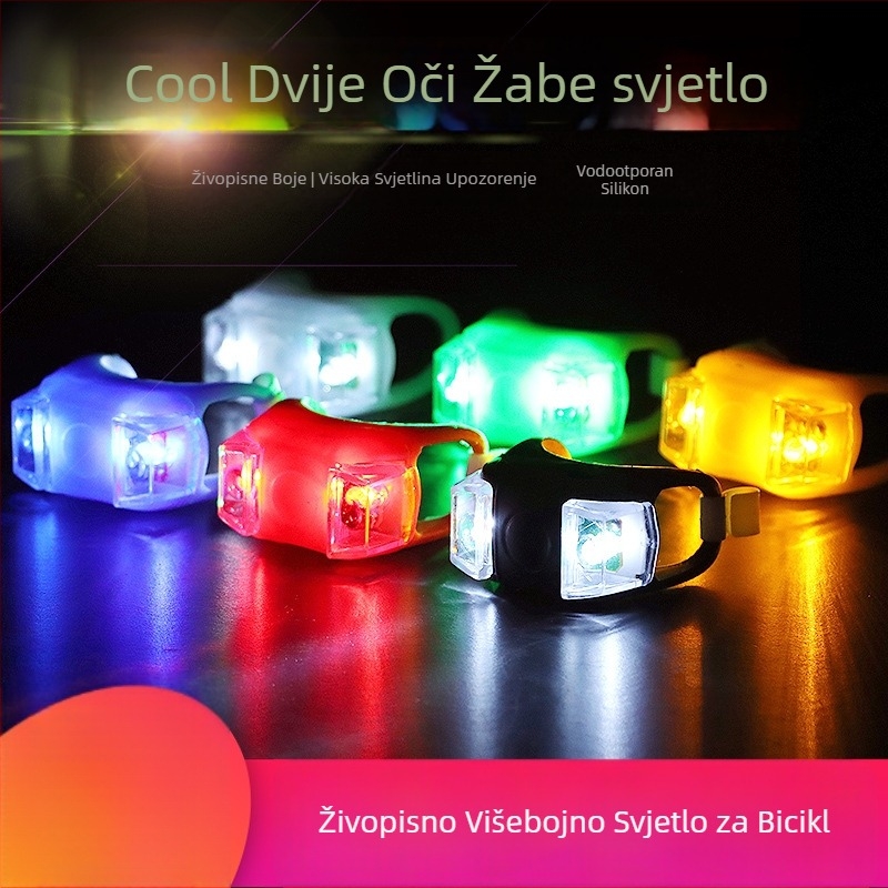 Feng en Frog LED svjetlo za bicikl za noćnu vožnju – prednje i stražnje svjetlo za bicikl, skuter i balans ploču