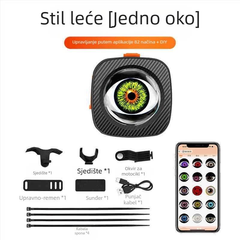 Zadnja svjetiljka za bicikl Devil Eye – punjiva, bežični, dvostruka LED, kućište ABS, 5V 2W