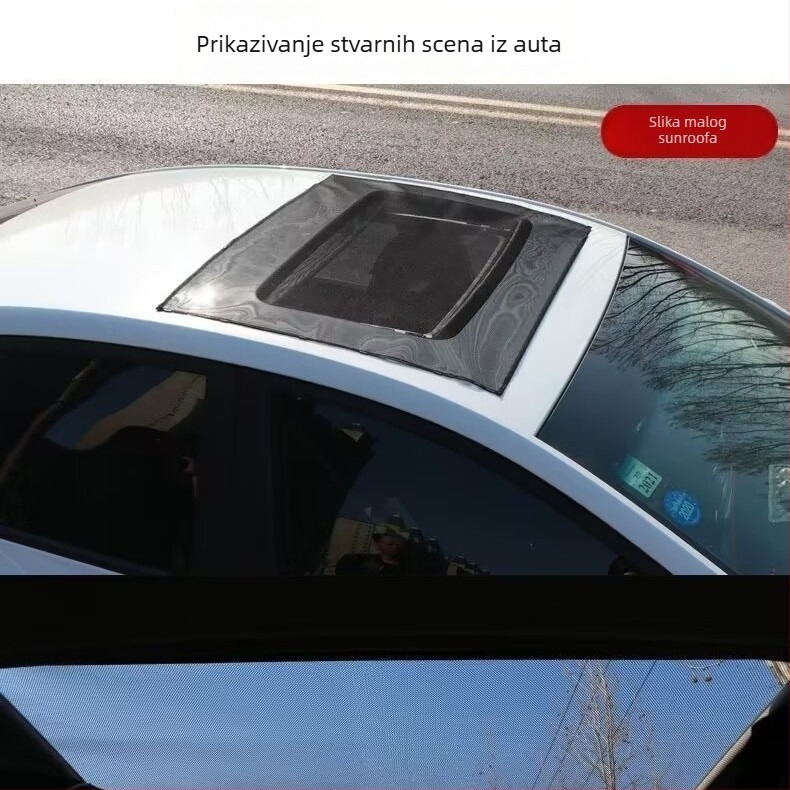 Automobilska mreža protiv komaraca za prozor i krovni prozor – magnetsko pričvršćivanje, poluprozirna mreža, materijal: mreža + mekan magnet, univerzalna kompatibilnost