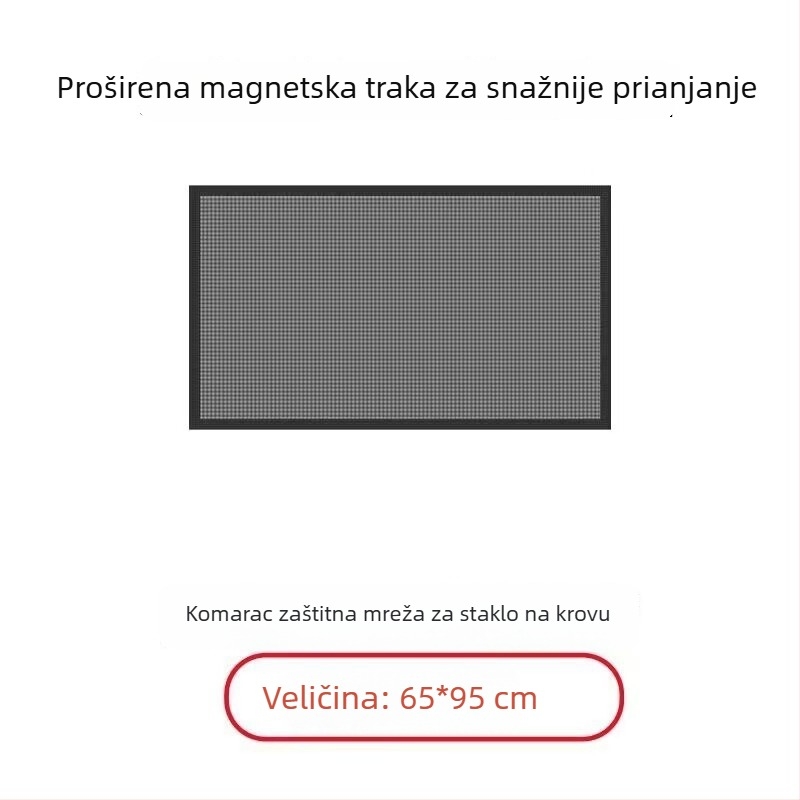 Automobilska mreža protiv komaraca za prozor i krovni prozor – magnetsko pričvršćivanje, poluprozirna mreža, materijal: mreža + mekan magnet, univerzalna kompatibilnost