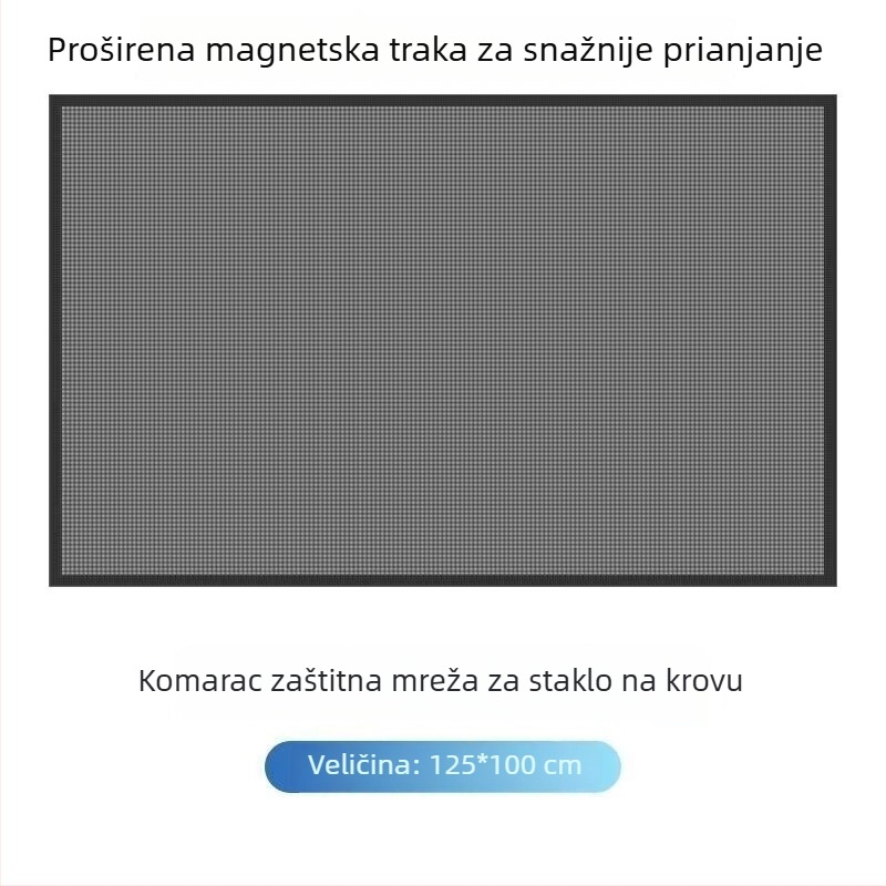 Automobilska mreža protiv komaraca za prozor i krovni prozor – magnetsko pričvršćivanje, poluprozirna mreža, materijal: mreža + mekan magnet, univerzalna kompatibilnost