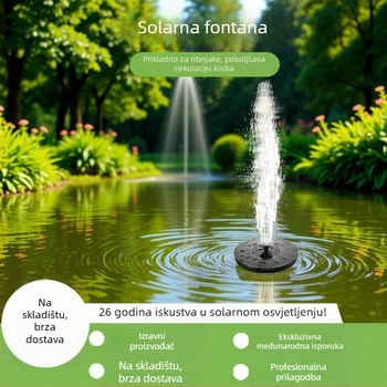Solarna fontana pumpa za jezero i vrt – kombinirani raspršivač, plutajući vodeni element, vanjska pumpa, Haotu