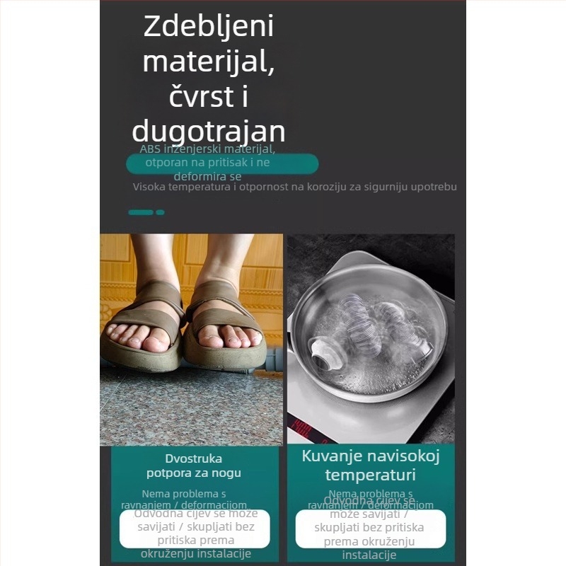 Kuhinjska cijev odvodnje – Skrivulja, ABS materijal, model 987777, Submarine marka, prilagodljiva obrada