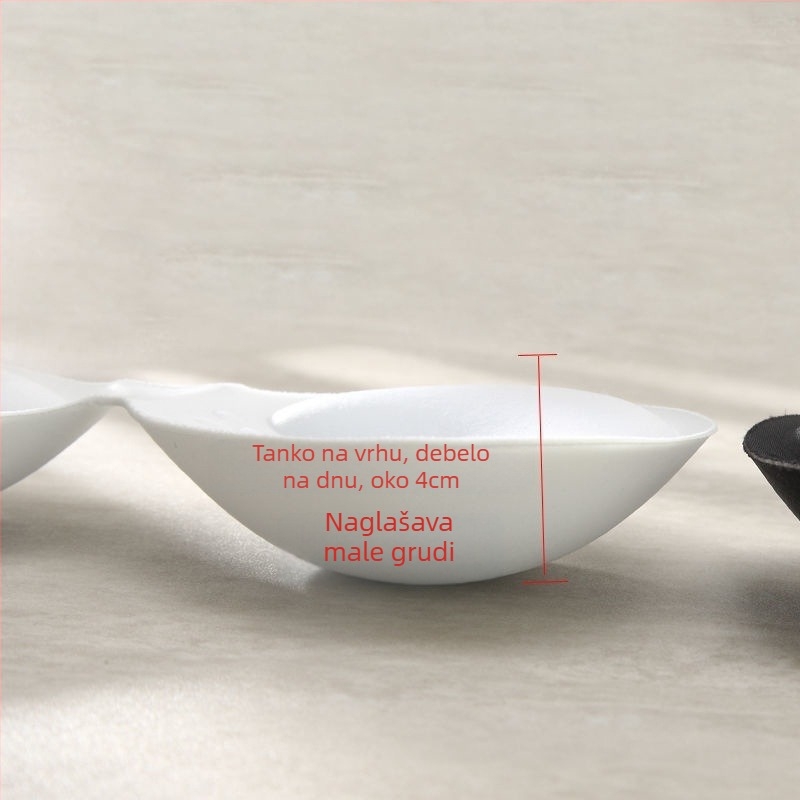 Najlonski grudnjak bez naramenica s debelim oblikovanim košaricama, potpuno pokriven, prozračan vest-stil