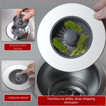 ABS filter odvodnje sudopera s zatvaračem protiv mirisa, anti-zagušenje jezgro, model A145, 78 g, u kutiji