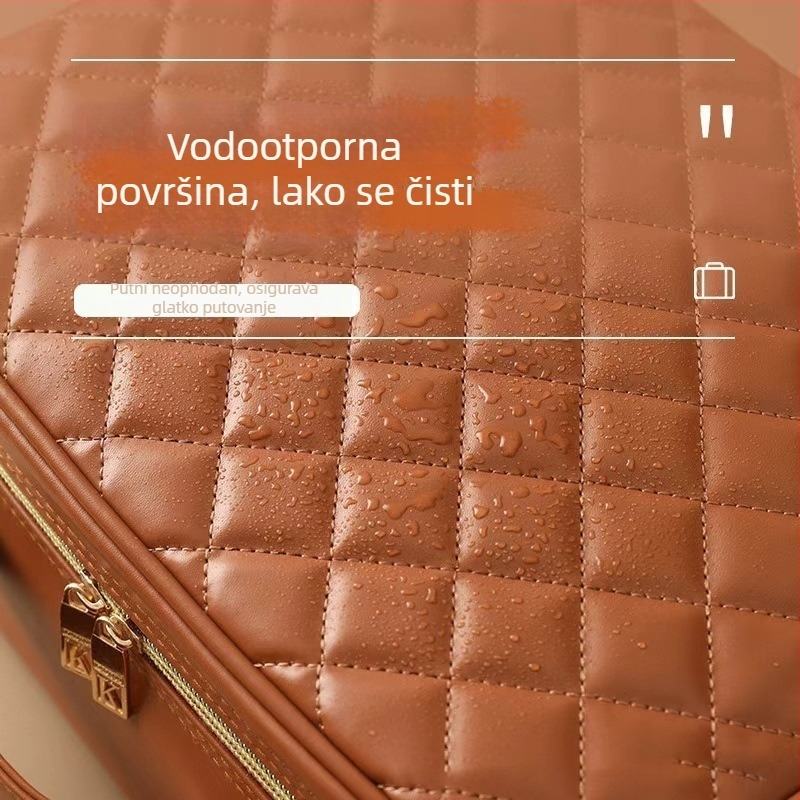 Kozmetička torbica s LED svjetlom i ogledalom, prijenosna, velika kapaciteta, s uklonjivim dijelom i zatvaračem na zip