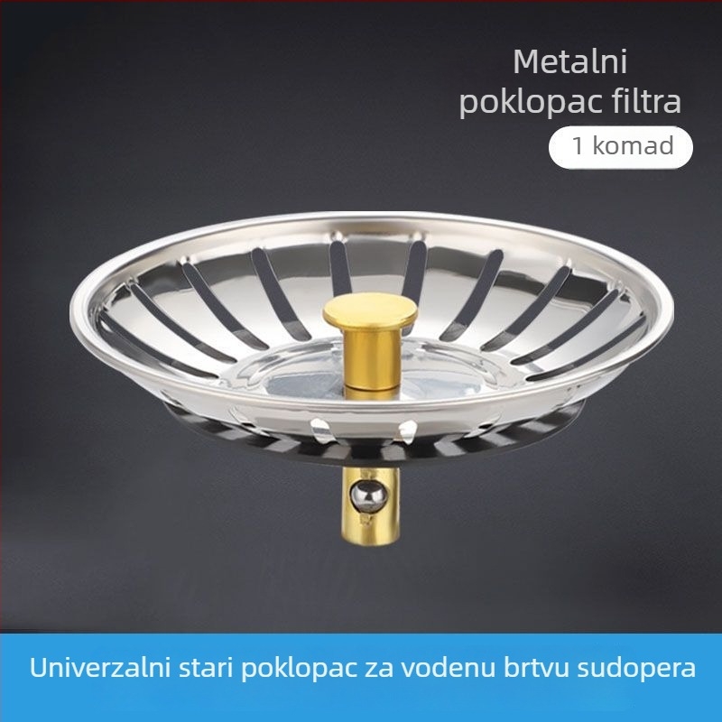 Filter za kuhinjsku sudoperu, nehrđajući čelik, poklopac odvoda, model CFGLW, težina 0,2 kg, moderan minimalistički dizajn