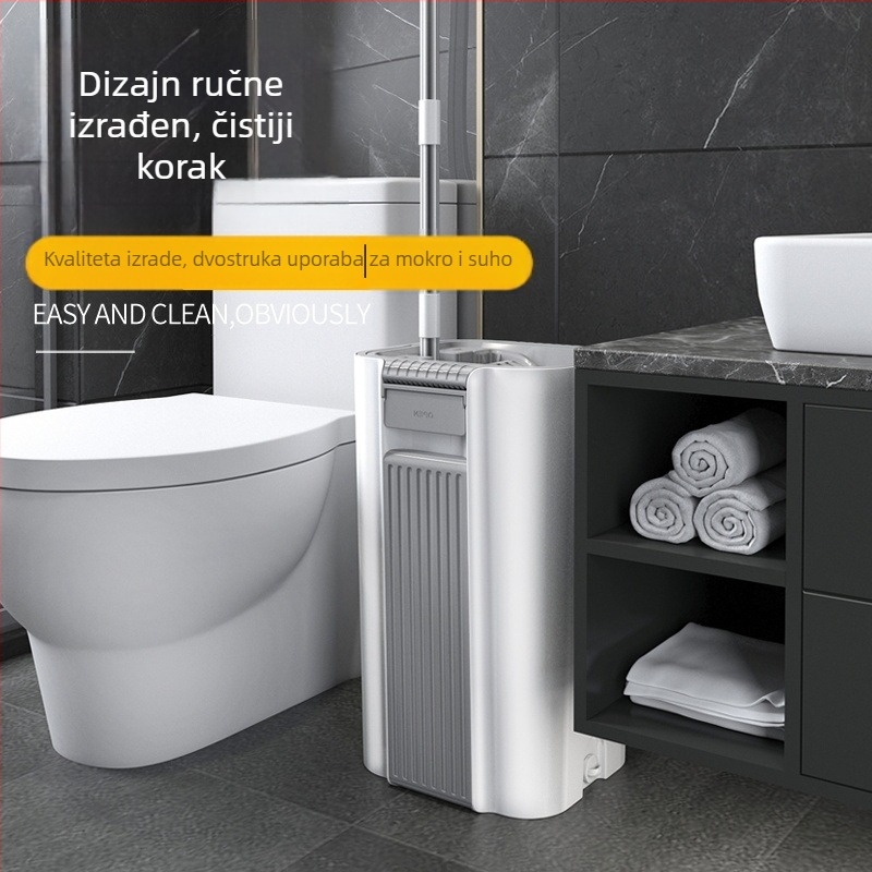 Set mop i kanta – ravni mop, mikrovlakana glava, šipka od nehrđajućeg čelika, trajnost 3 godine