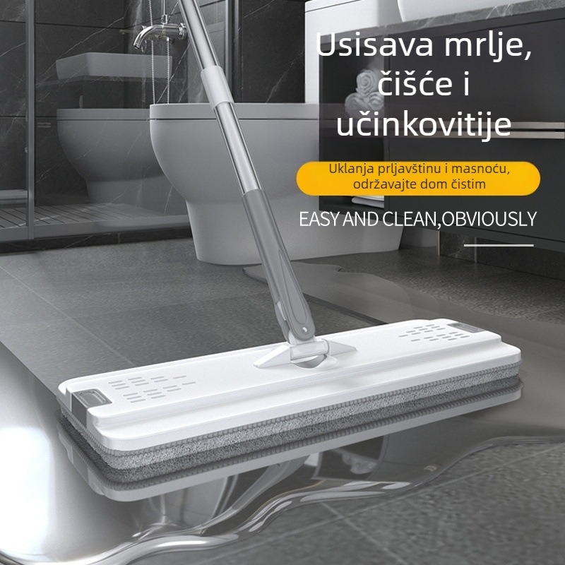 Set mop i kanta – ravni mop, mikrovlakana glava, šipka od nehrđajućeg čelika, trajnost 3 godine