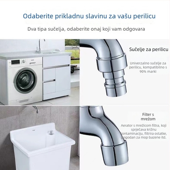 Zidni zaključani slavina za perilicu rublja, brzo otvaranje hladne vode, keramički kartridž, 13 mm ulaz/izlaz, tijelo od cinkove legure, elektroplatirani završetak