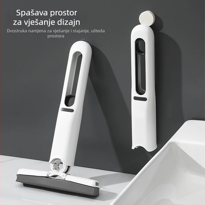 Stolni mini mop — sklopivi, mikrovlakna, teleskopska duljina 295, plastična cijev, nosivost 3 kg, odvod vode 70–80%