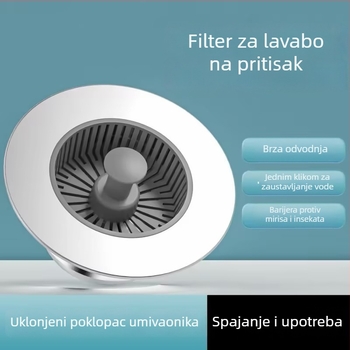 Nehrđajući čelični pop-up odvod za sudoperu, univerzalni pritisni odvod, moderni minimalistički stil