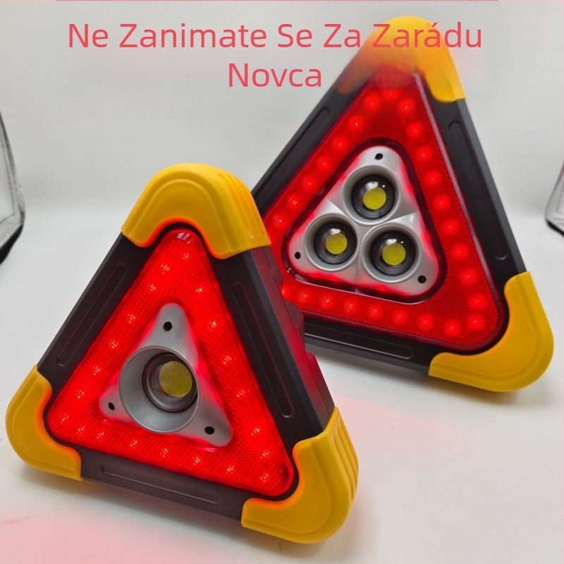 Automobilski sigurnosni trokut s LED rasvjetom, ABS materijal i stativ